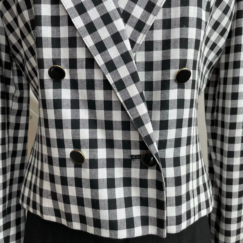 Vintage 80s Gilmore Gingham Skirt Suit Set - Picture 3 of 10